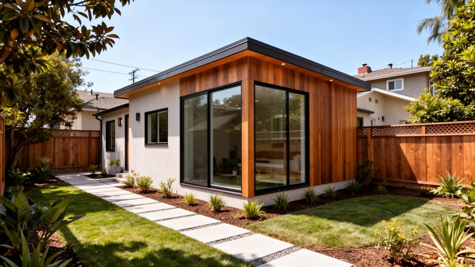 ADU cost in Los Angeles modern detached accessory dwelling unit