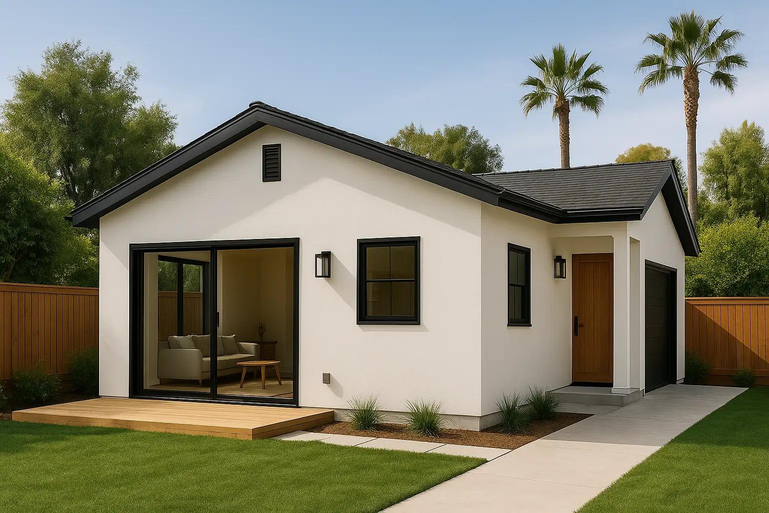 Garage conversion vs detached ADU in Los Angeles modern backyard home